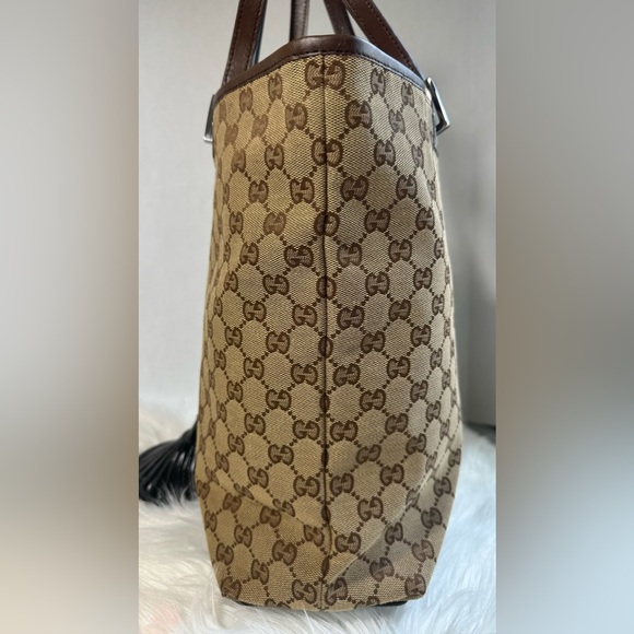 GUCCI Bag Handbag Tote Bag GG Canvas Brown - Picture 5 of 17